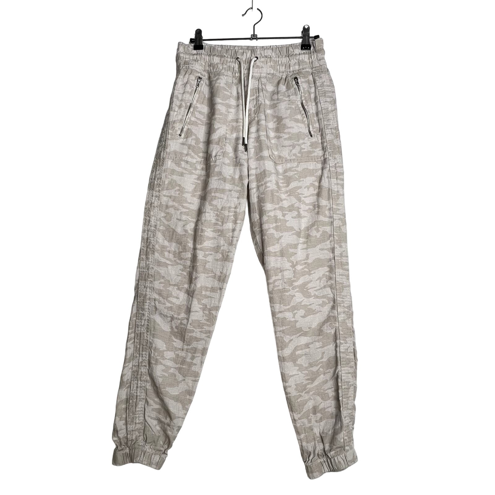 Athleta Cabo Linen Jogger Cream Tan Camo Womens 0